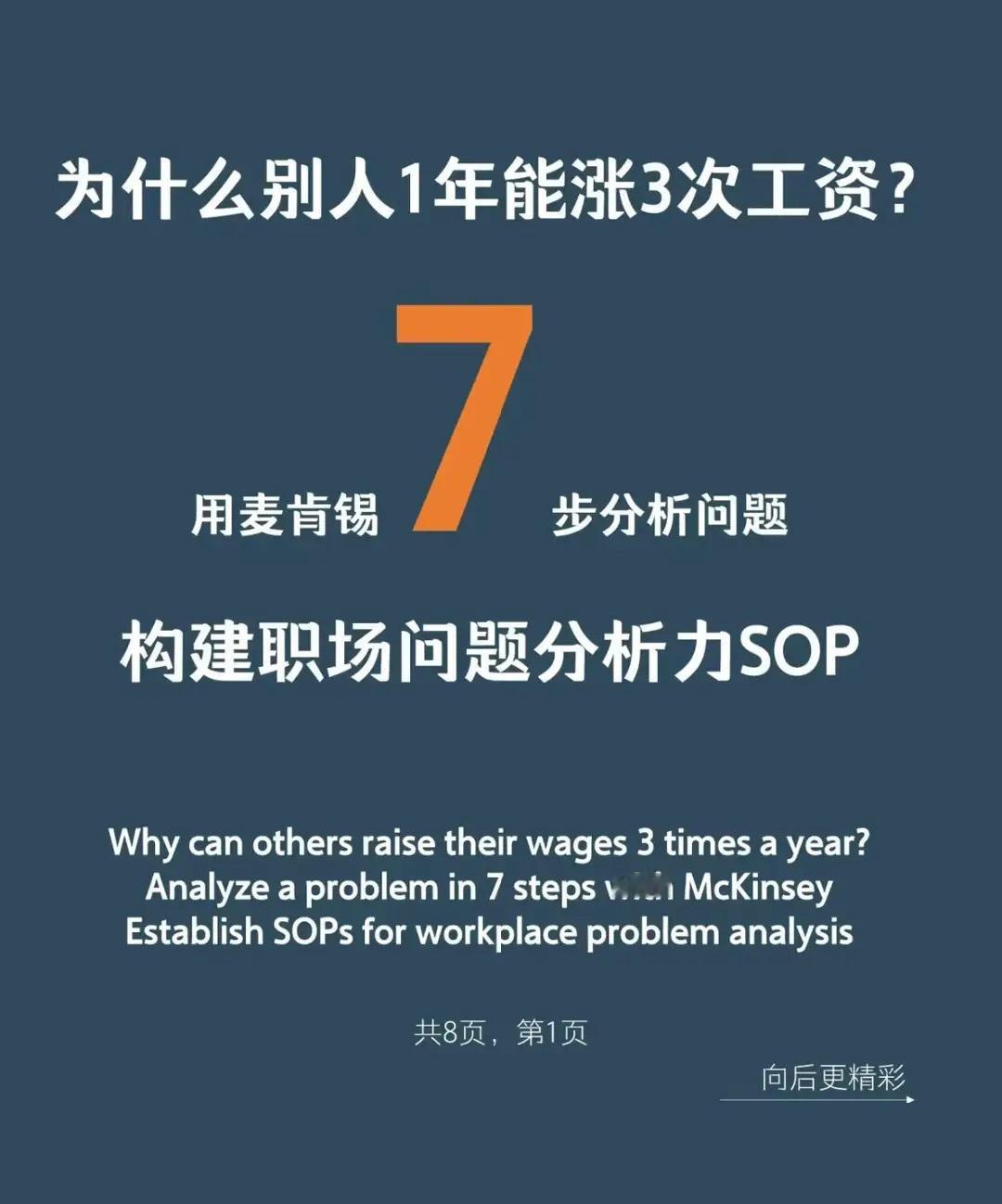麦肯锡7步分析问题，构建职场问题分析力！1、定义问题2、分解问题3、划分优