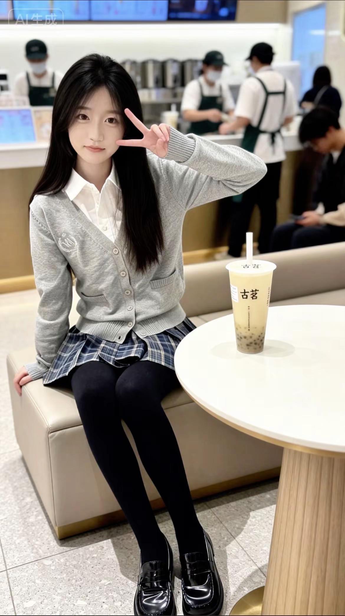 奶茶续命+JK穿搭=快乐时光。奶茶店奶茶奶茶控日常分享