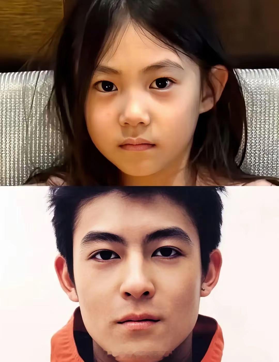 对基因起了敬意。。。陈冠希女儿挺有独特气质的，小双随了爸爸吧是不是女儿像爸爸更