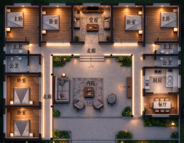 农村三合院最佳布局方案。自建房农村自建别墅自建房别墅设计农村
