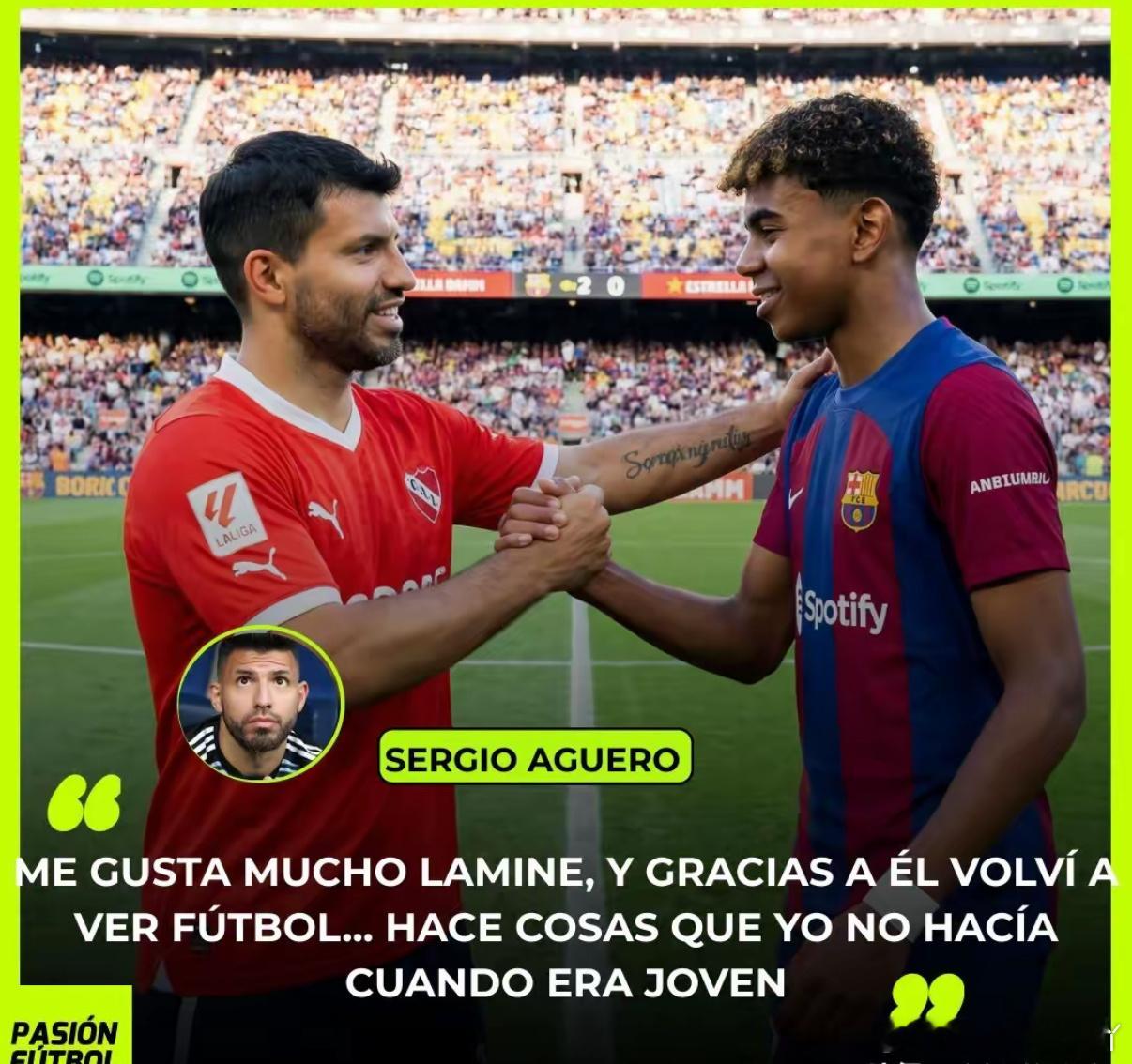 阿圭罗：是亚马尔，让我重新开始看足球自从心脏问题被迫退役后，阿圭罗坦言自己其实很