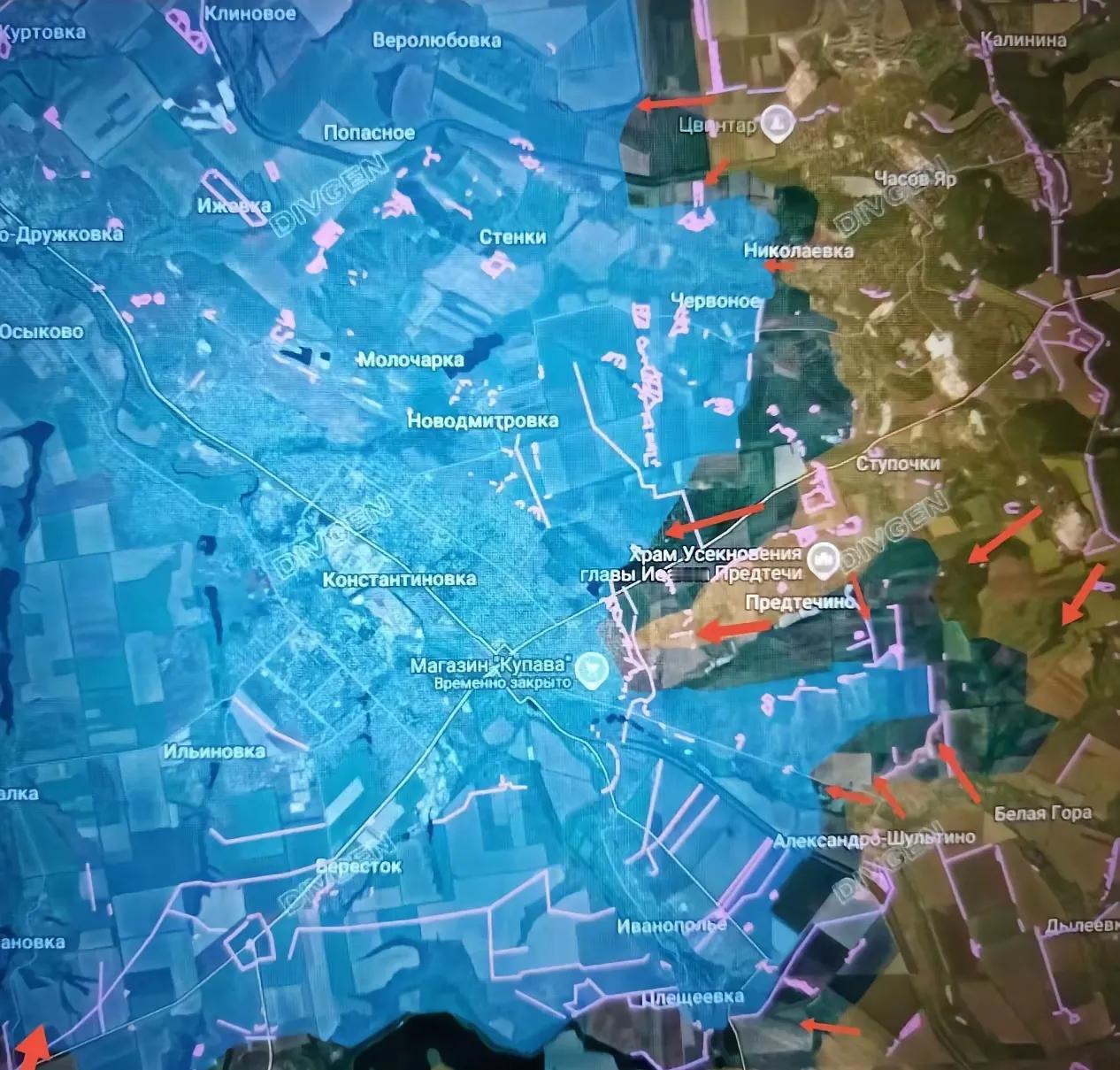 攻其不备出其不意！俄军对康斯坦丁诺夫卡地区突然间发出了最大地袭击，这时候乌军队已