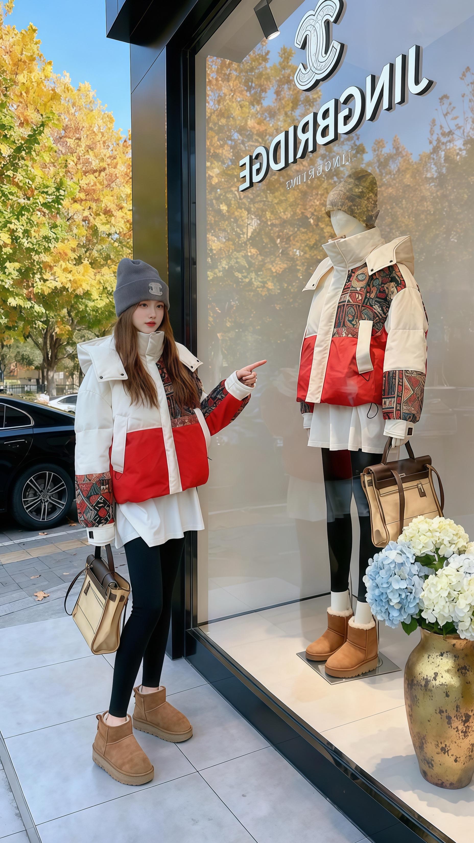《一件羽绒服，两种风格，她在秋冬街头活成了双向女主》  林晚的衣柜里...