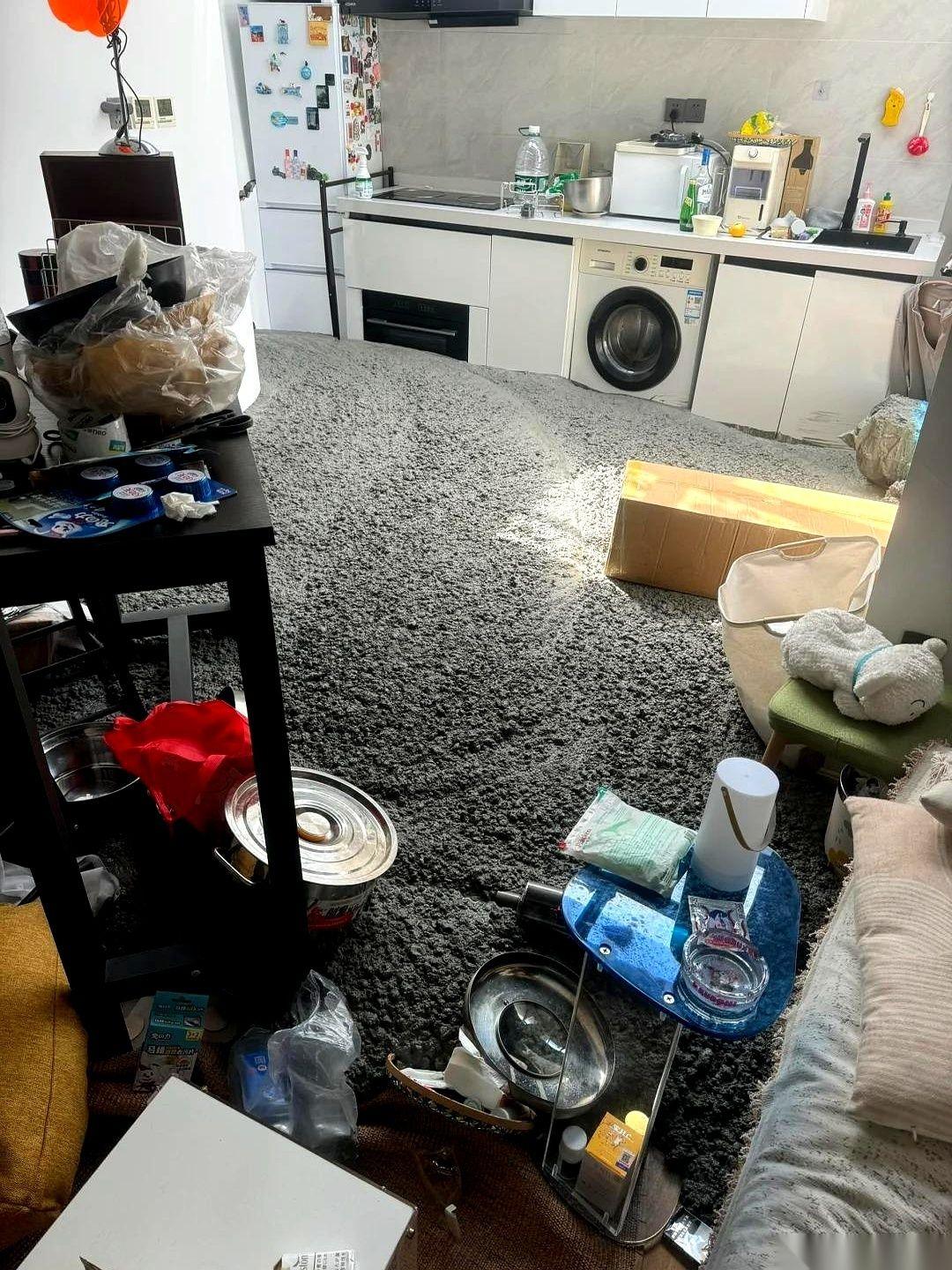 一觉醒来，家没了。真的，就一觉的功夫，我的家，被邻居大爷拿混凝土给淹了。我装