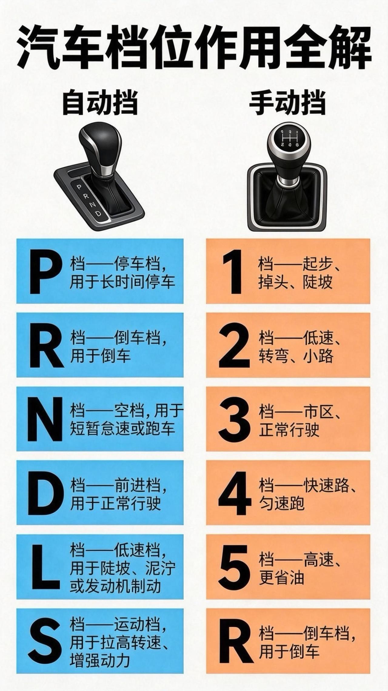 驾校没教的冷知识汽车档位新手学车常识实用干货分享手动挡