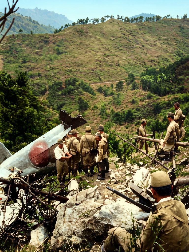 1939年6月17日，侵华日军将领田路朝一少将、藤井中佐等12人，乘坐一架九六式