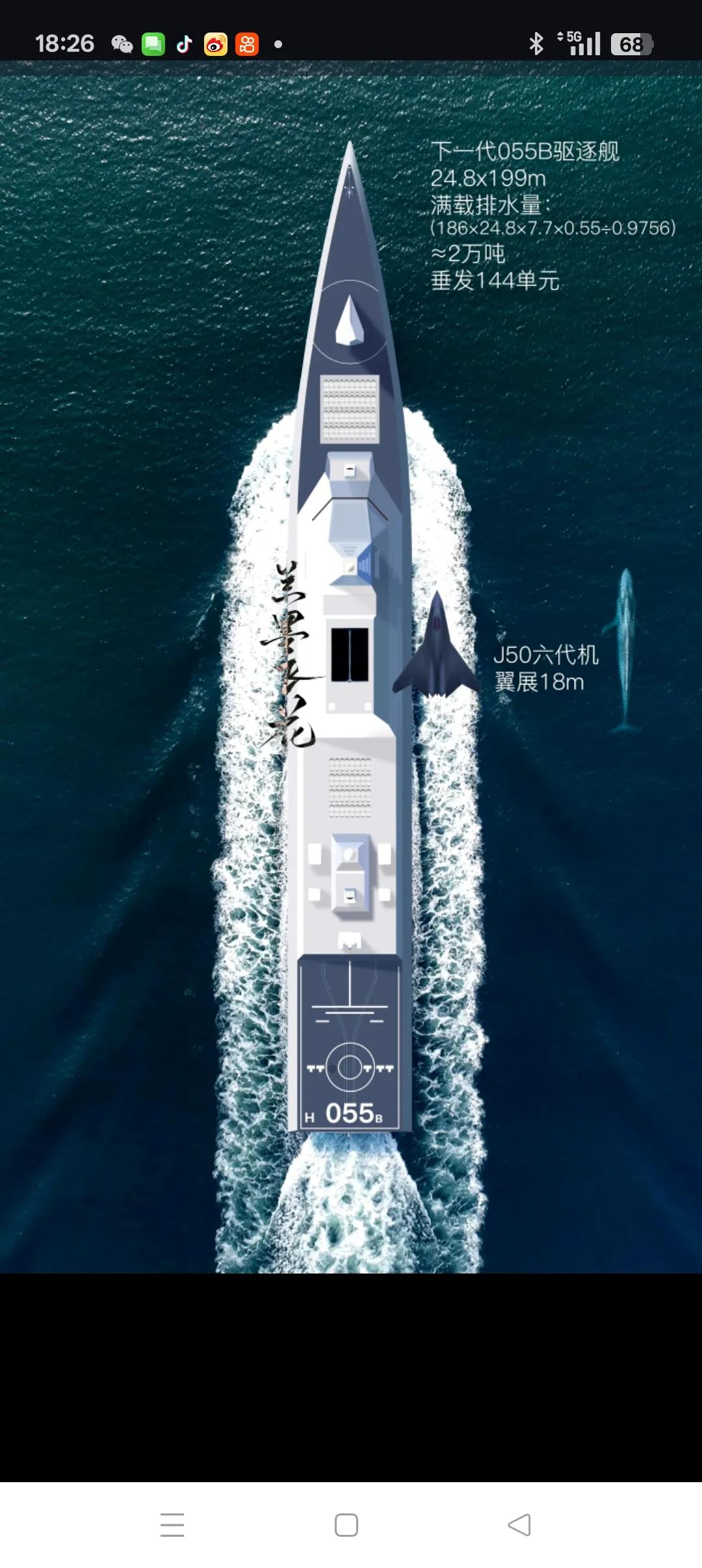 东大055B超级驱逐舰呼之欲出，排水量20000吨，垂发单元144个。完全碾压1