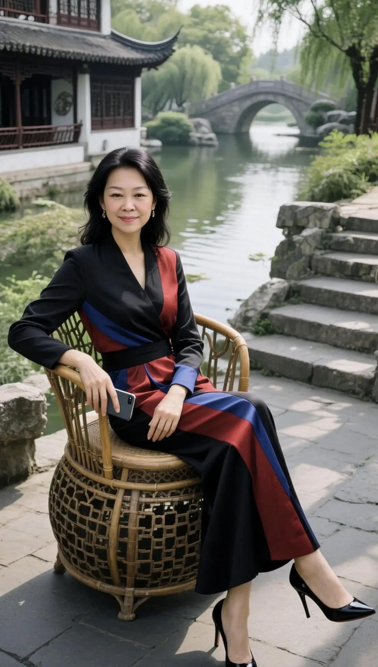 小桥流水风景美。AI水乡风情照
