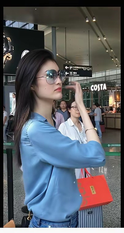 看看路人的眼神就知道何穗有多漂亮，多惊艳。路人们都专门跑到何穗跟前看何穗的美貌。