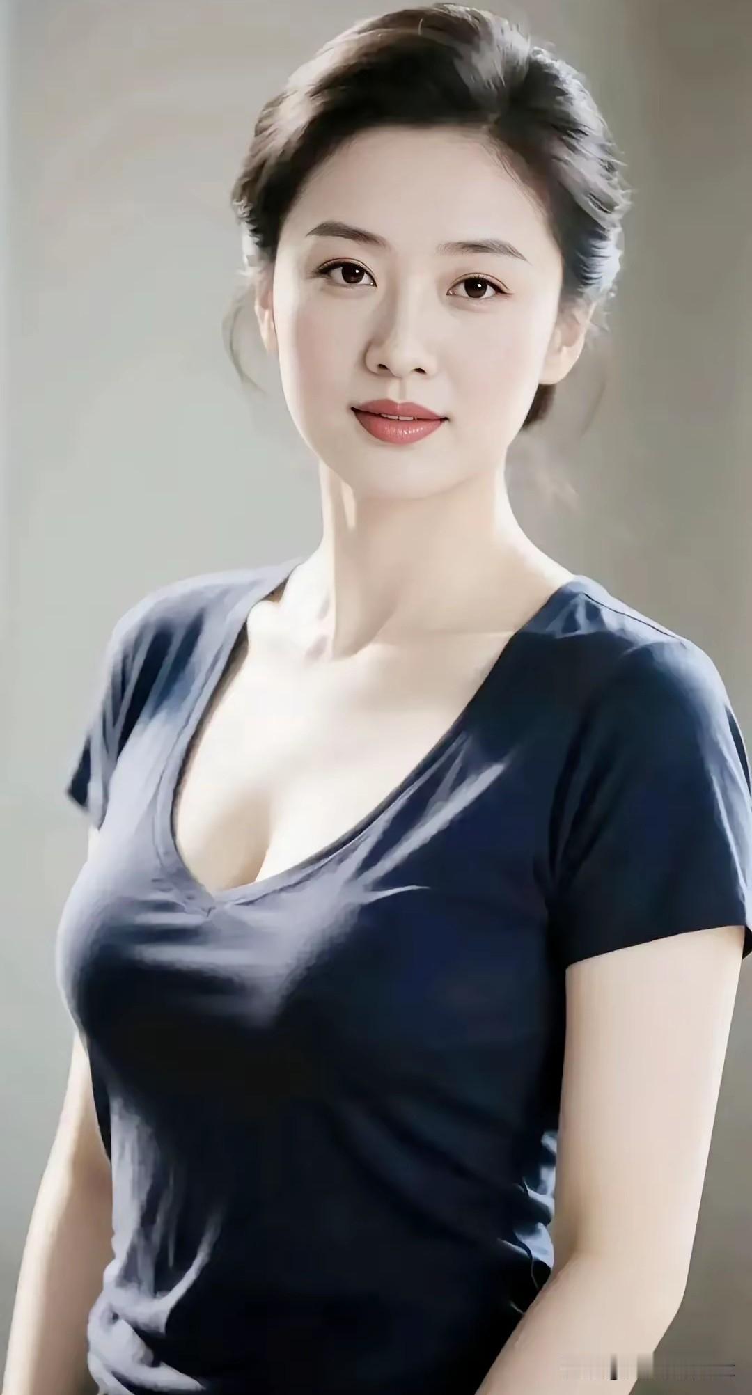 七律·温婉芳姿云鬓轻梳敛翠鬟，明眸含韵玉容闲。素衣淡雅凝清淑，浅笑嫣