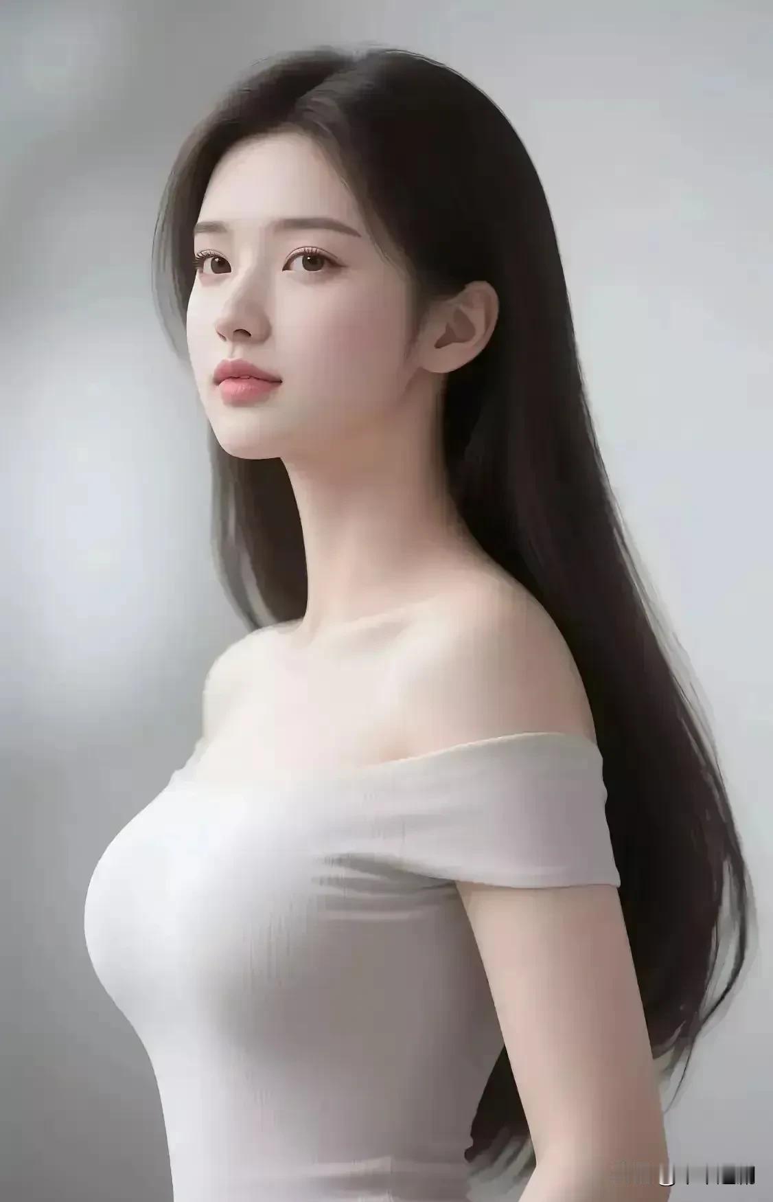 素衣裹着清欢，长发漫过肩头，在留白的时光里，我与自己温柔对望。温柔高贵的女性