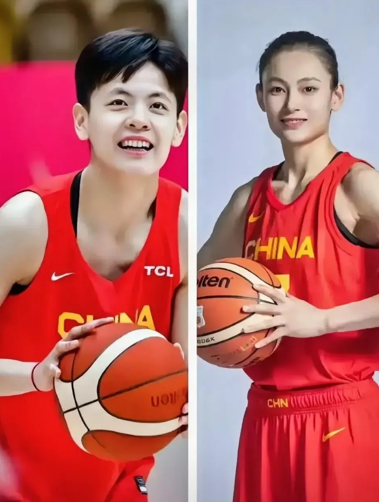 左边是杨舒予，右边是杨力维，一个投篮8中1，一个8分钟6失误，一个是接替李梦的新