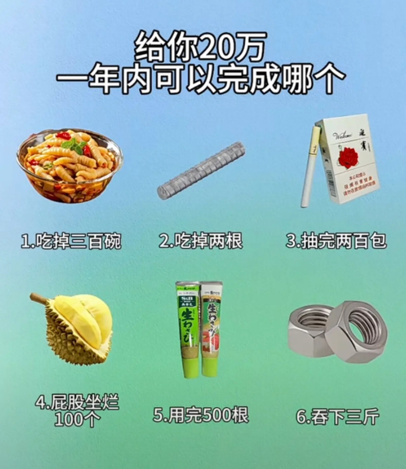 一年赚20万，你选择哪个？