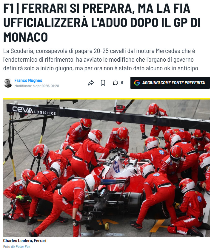 意大利Motorsport：法拉利深知其内燃机性能落后于梅赛德斯约20-25马力