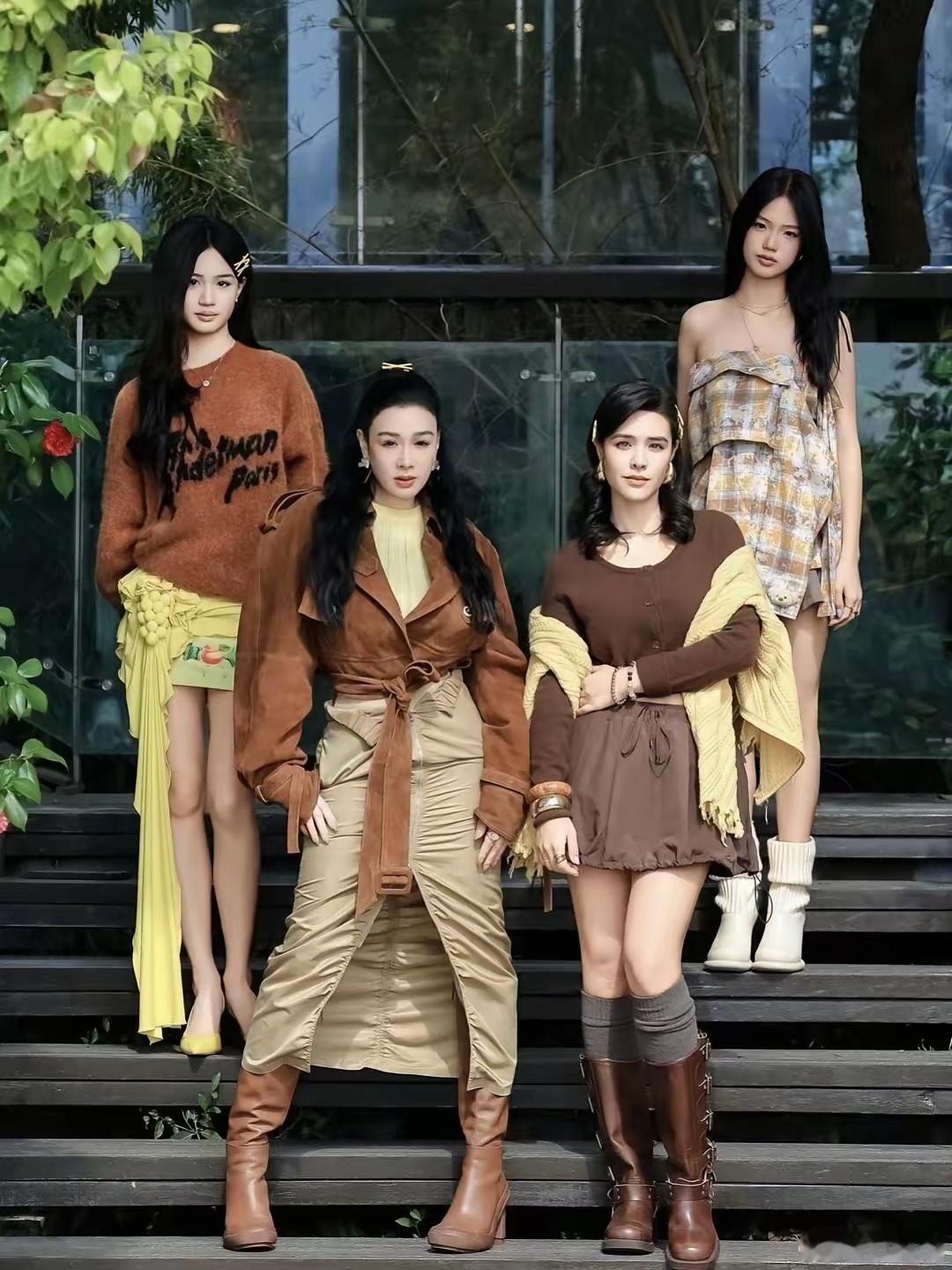 54岁钟丽缇携三女拍摄大片，母女四人个个貌美如花似姐妹！颜值身材俱佳，三婚幸福，