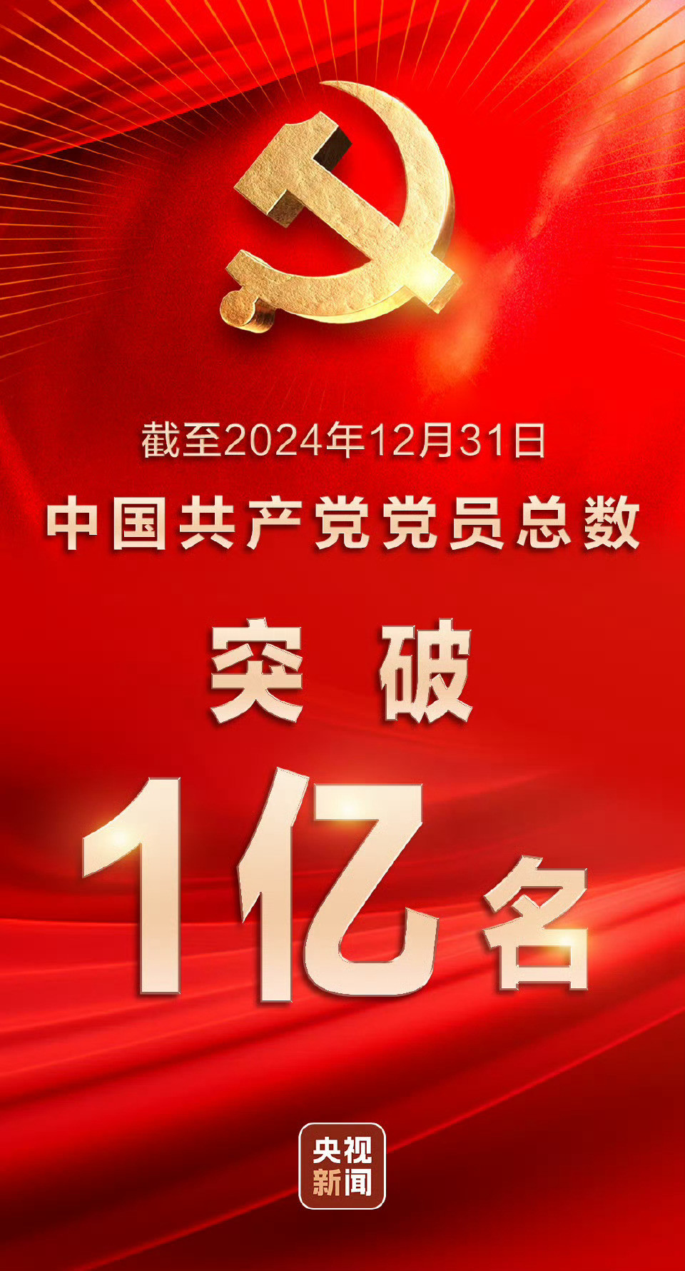 建党104周年中国共产党党员总数突破1亿名我是10027.1万分之一​​​