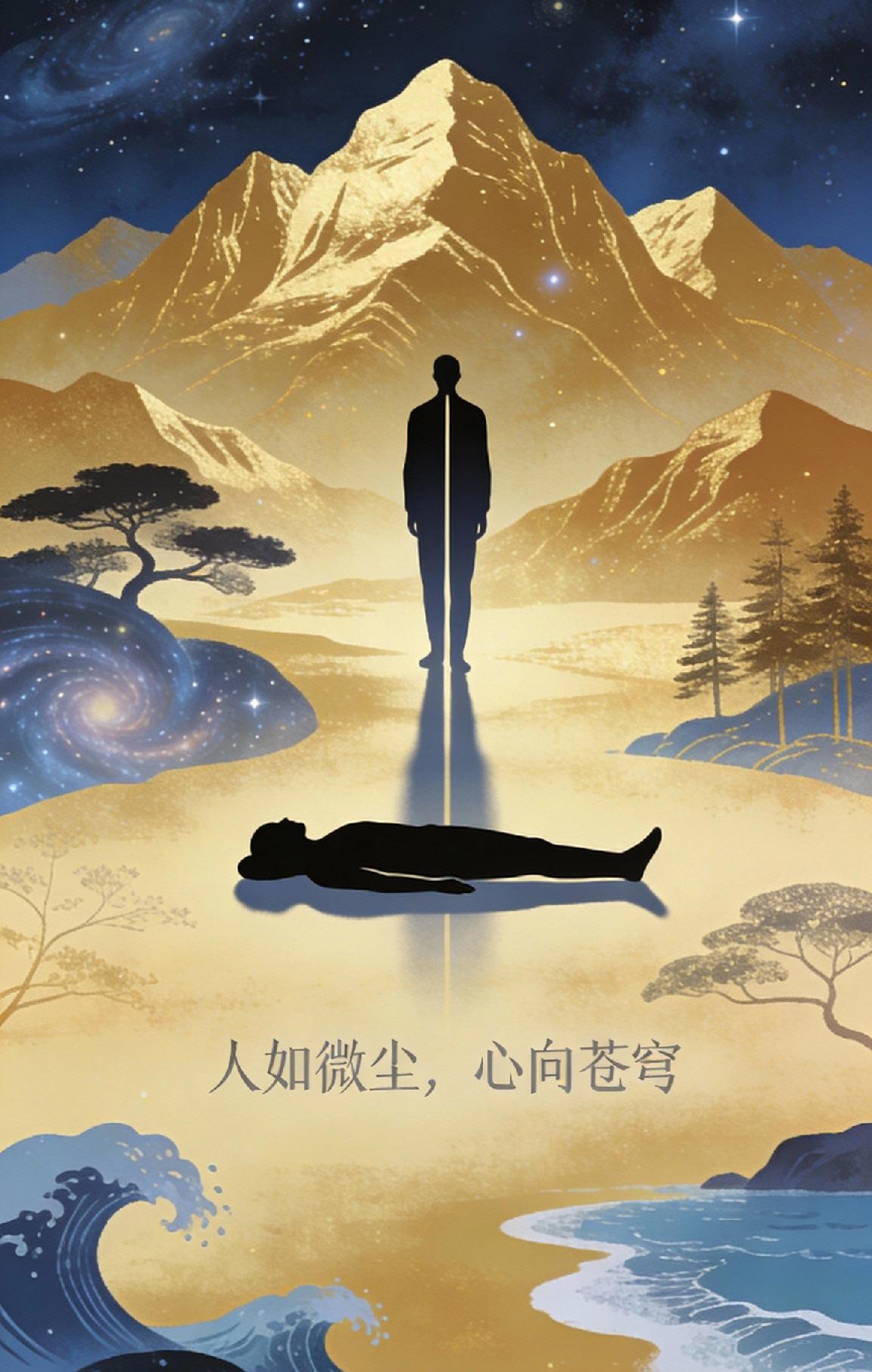 墨人曾说过——“人站起来不过一直，躺下去不过一横，和宇宙大自然相比，该知道自己