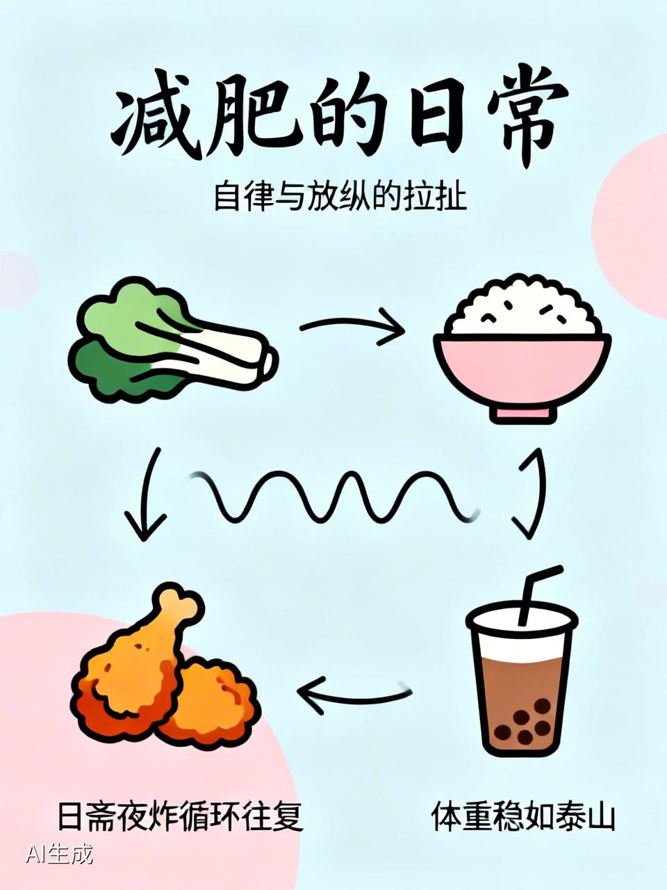 当代年轻人的减肥现状太真实了当代年轻人减肥，主打一个自律与放纵的极限拉扯。