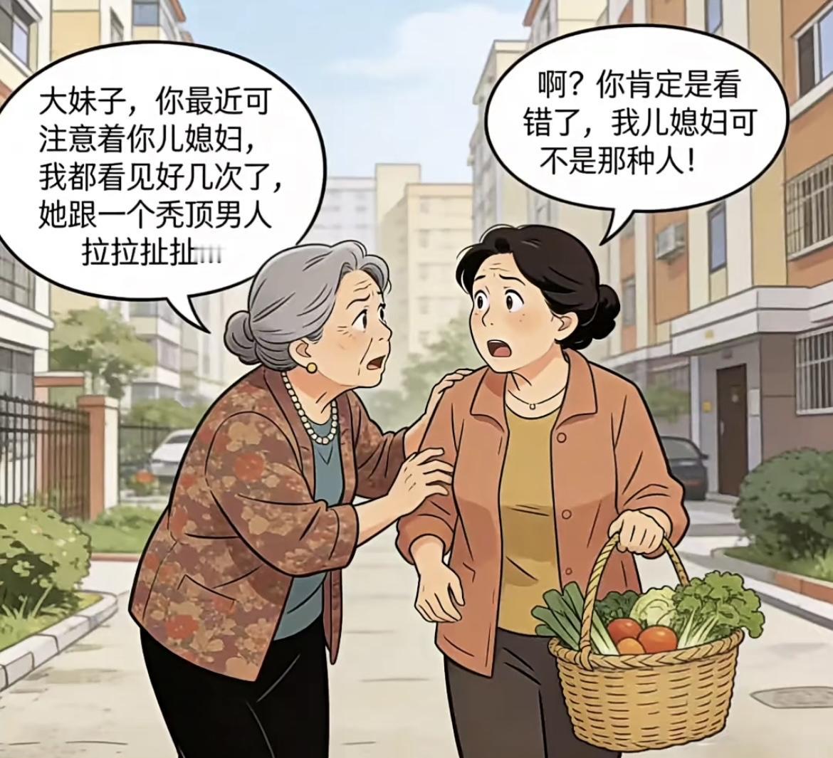 “你儿媳妇跟一个秃头的男人，在公园拉拉扯扯的……”[吃瓜][吃瓜][