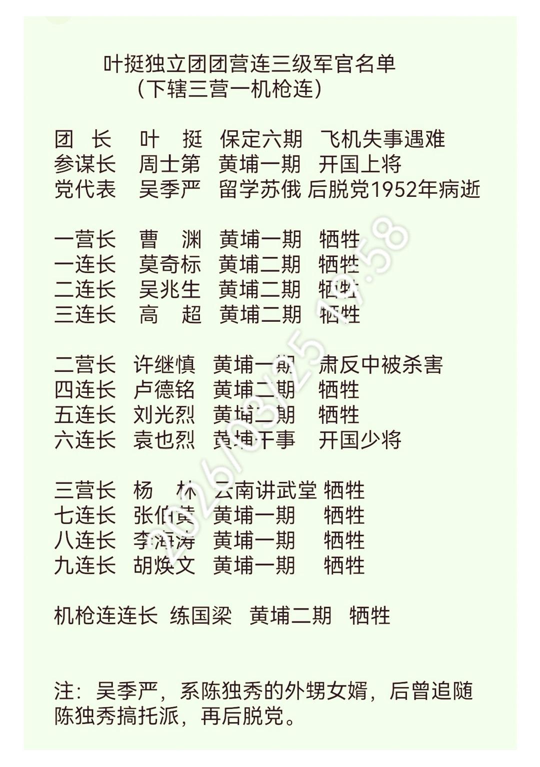 叶挺独立团初始三级军官中，仅三人看到新中国诞生？革命多牺牲，新中国来之不易。