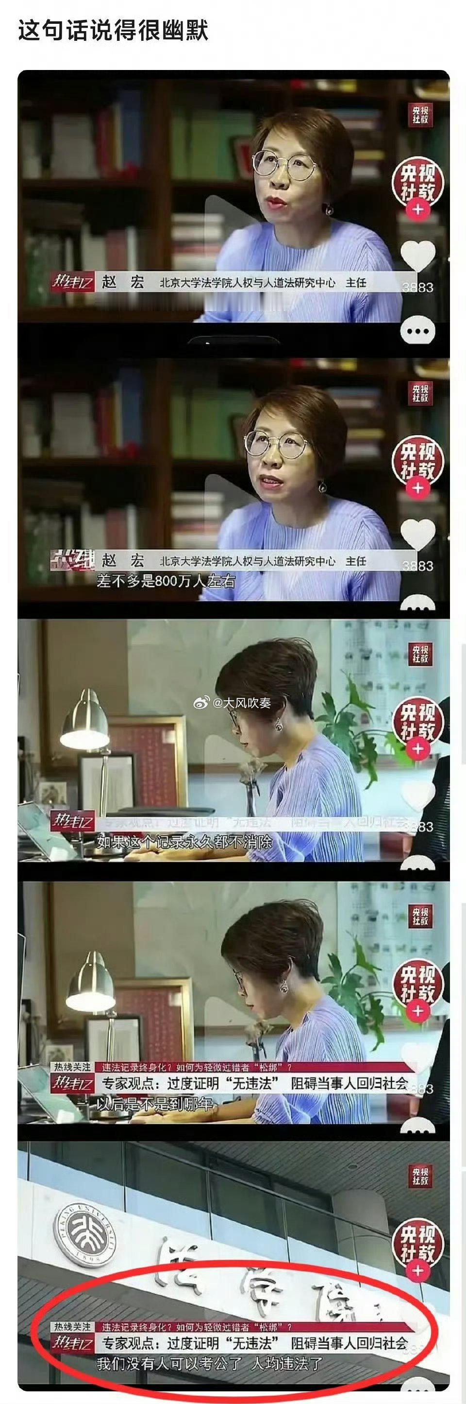 赵宏：一年800万，以后人均违法。劳东燕:几十年后，很难找到家人亲友中没有处罚记