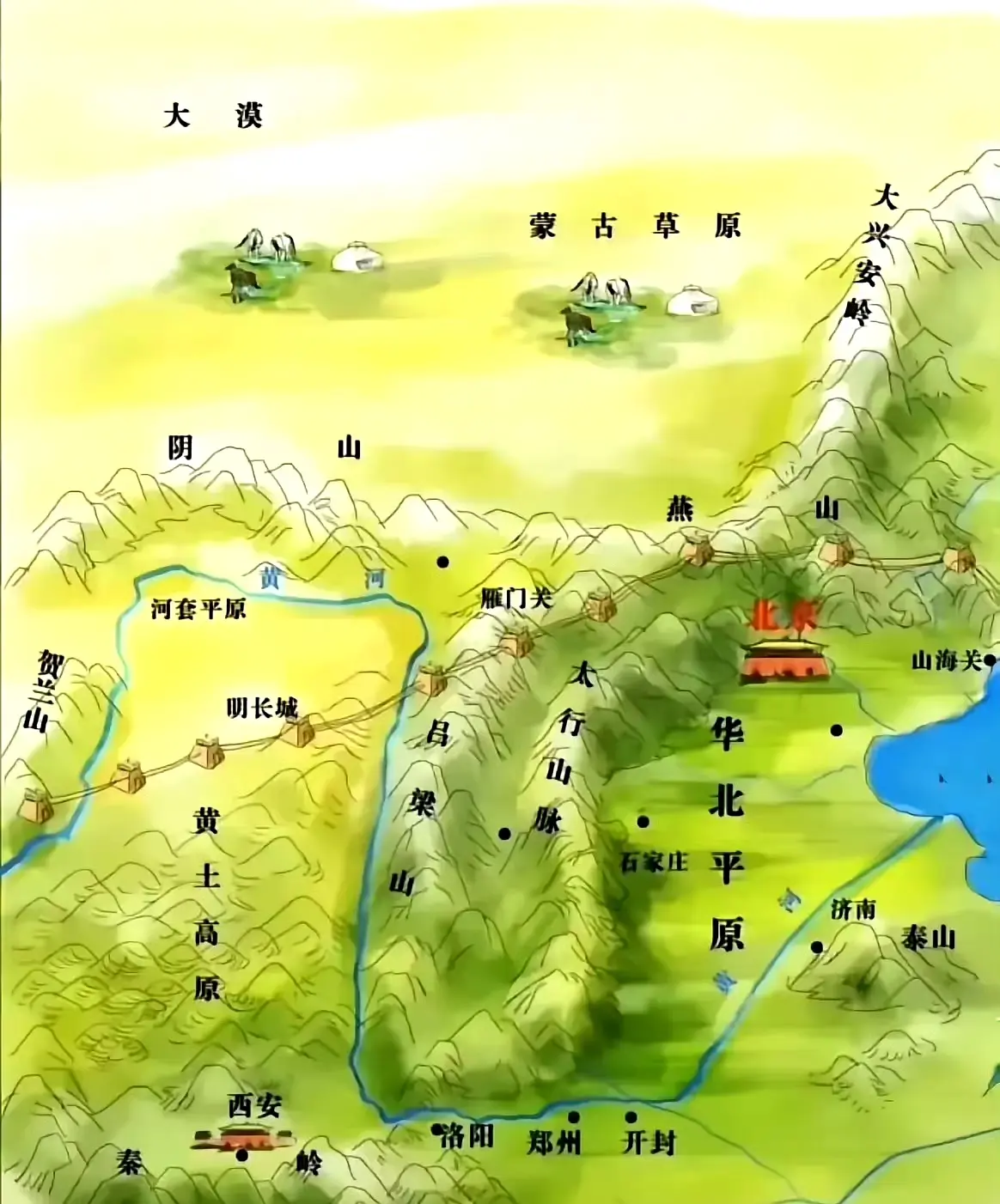 在古代，长城是如何跨过黄河的？​