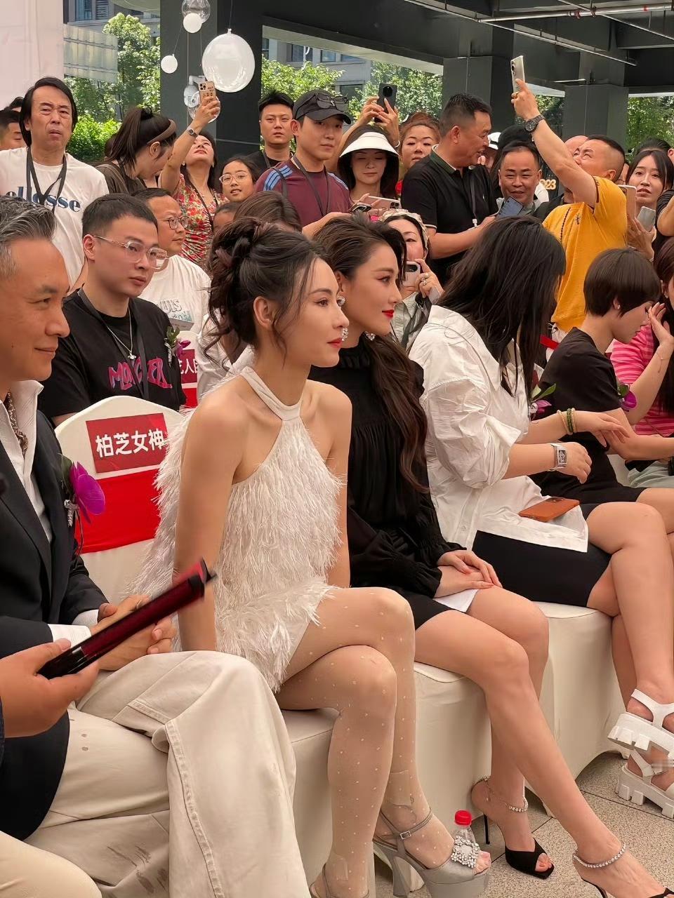 张柏芝张馨予活动现场坐一起，两个美人在一起简直是逆天！