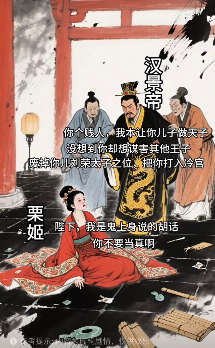 宫斗剧活不过三级的最佳现实版例子之汉景帝妃妾栗姬，把长子刘荣太子之位给作没了，把自己的皇后之位也作没