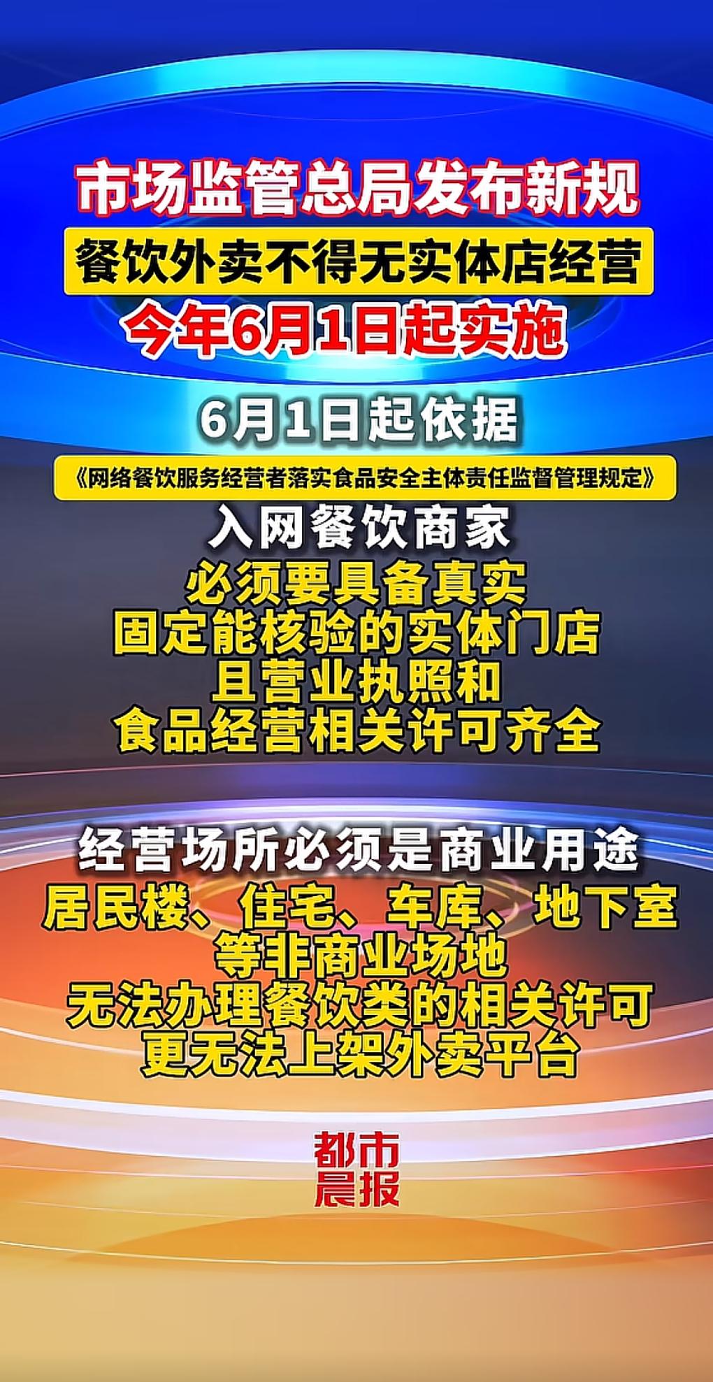 外卖新规落地，沿街商铺迎来价值重估2026年6月1日起，市场监管总局正式实施外