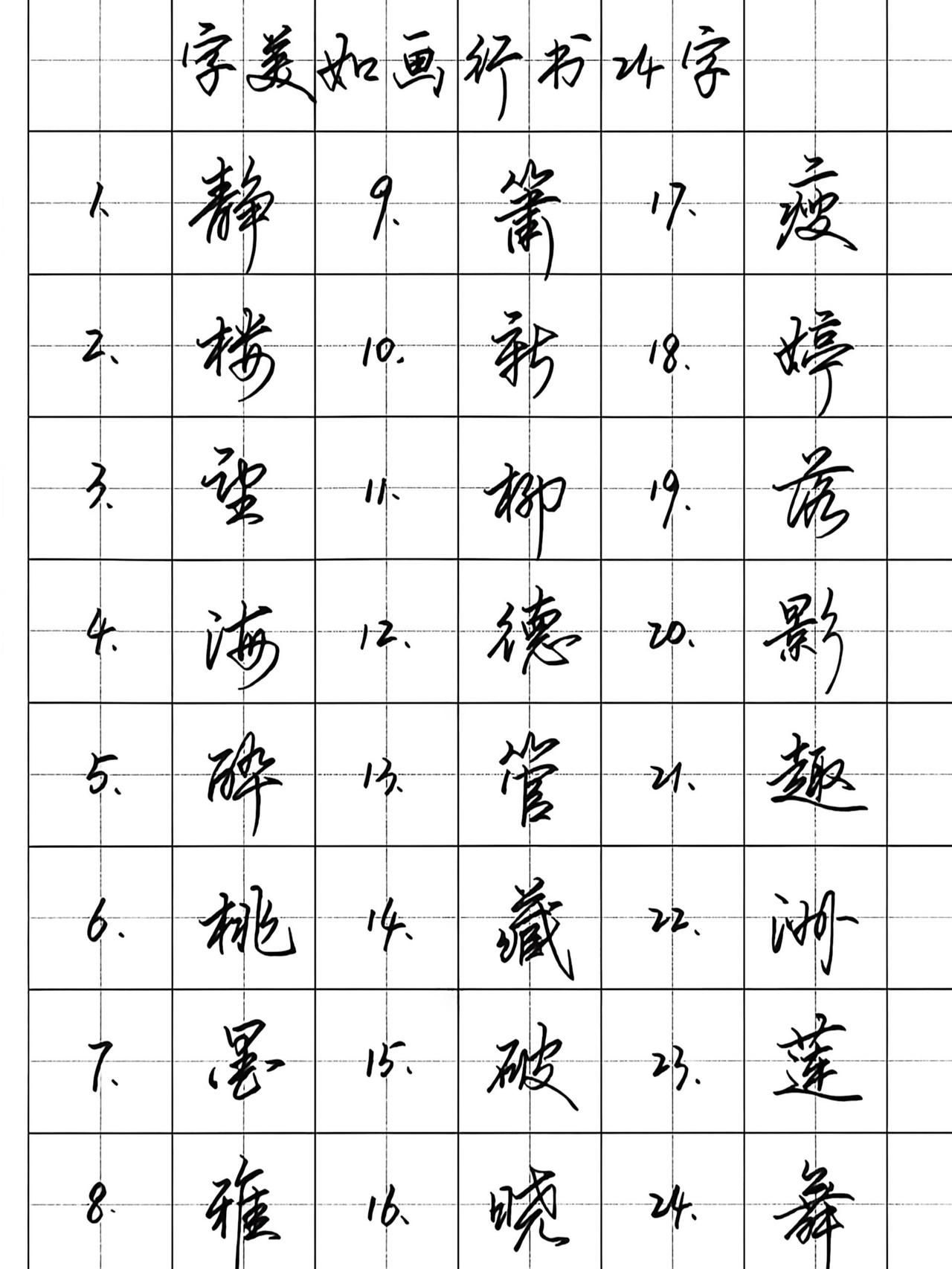 行书连笔字硬笔书法硬笔练字一起来