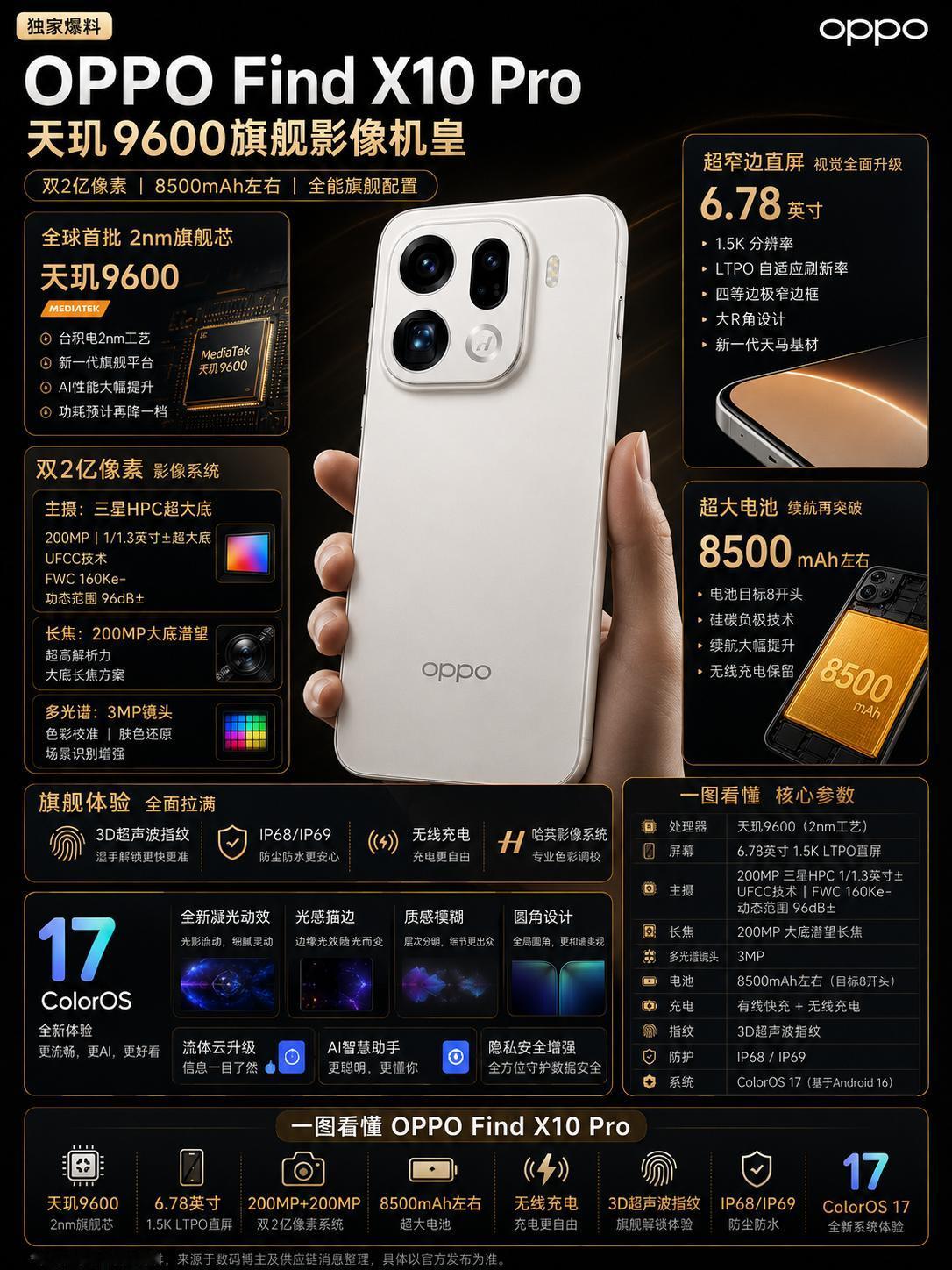 OPPOFindX10Pro这配置不得卖爆根据爆料，OPPOFind
