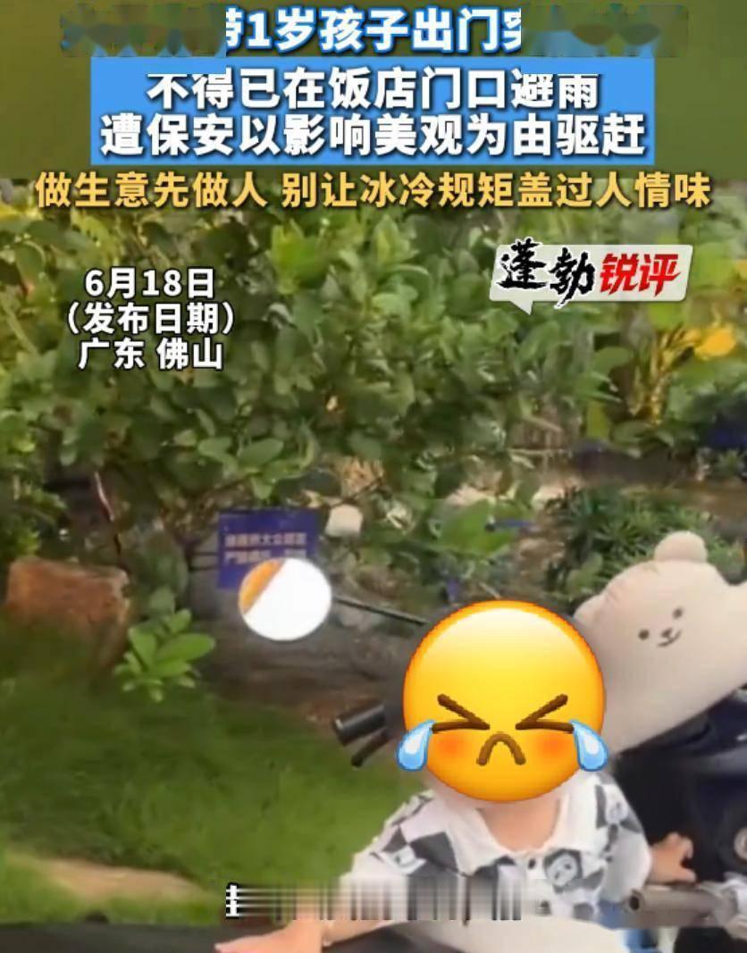 顺德渔村大酒楼的保安驱赶避雨母子这件事，你真以为错全在保安身上？根本不是。保安一