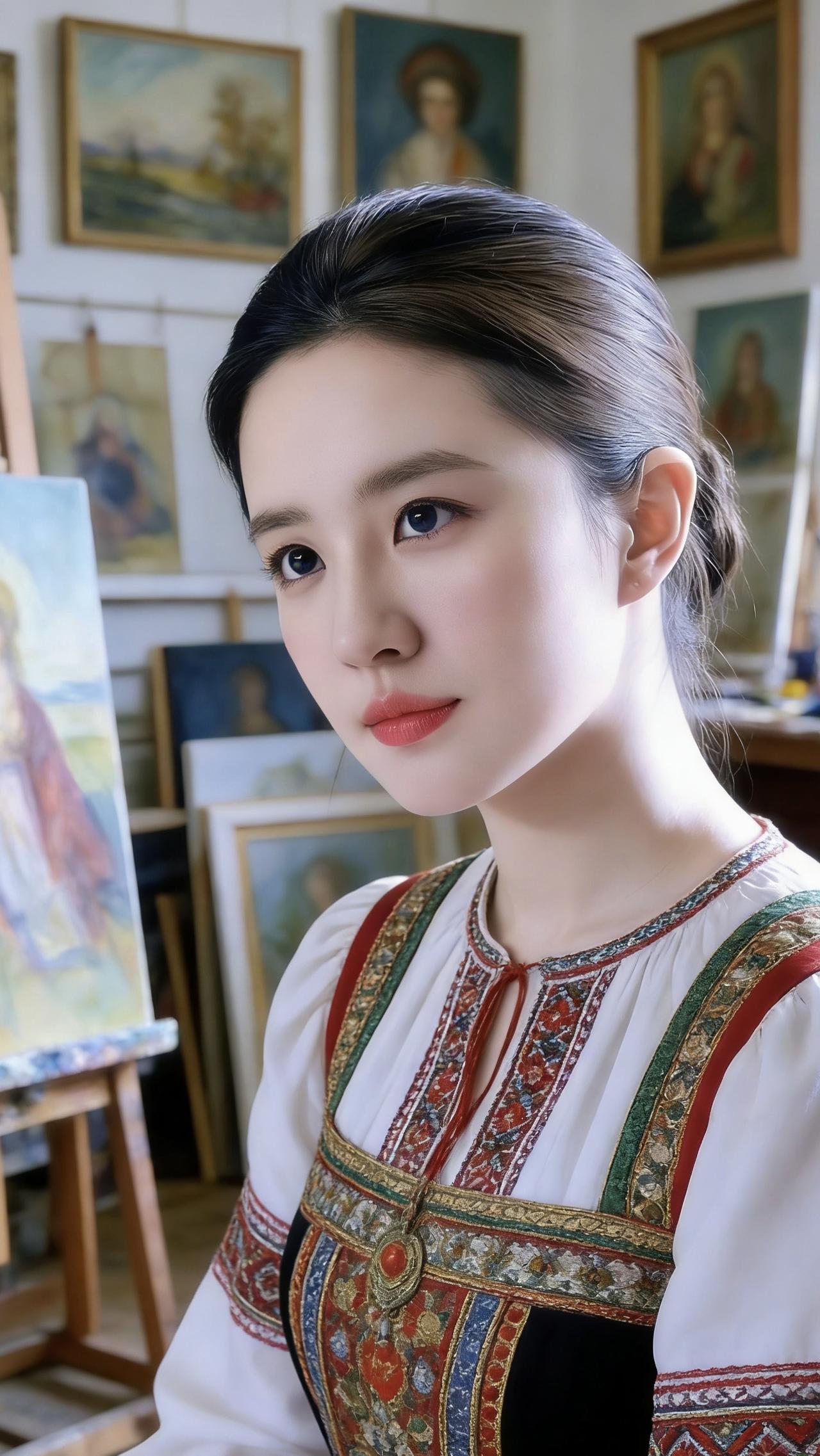 我坐在画室中央，身后的画架上摊着未完成的油画，颜料的混着松节油的气味漫在空气里。