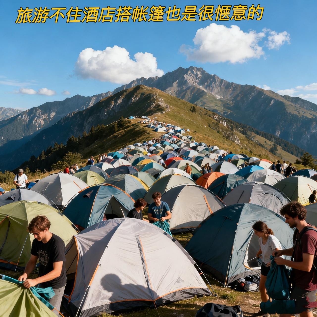 今年双节期间，许多年轻人旅游时选择搭帐篷而不住酒店，主要有以下原因：•经济