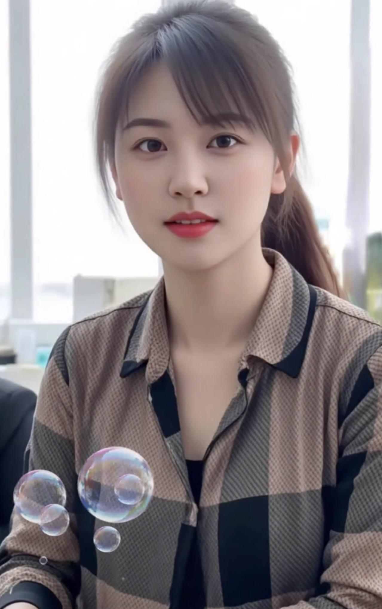 飞出深山的农村姑娘她，如春日新芽般从深山探出，漂亮面容、曼妙身姿，是造物主的偏