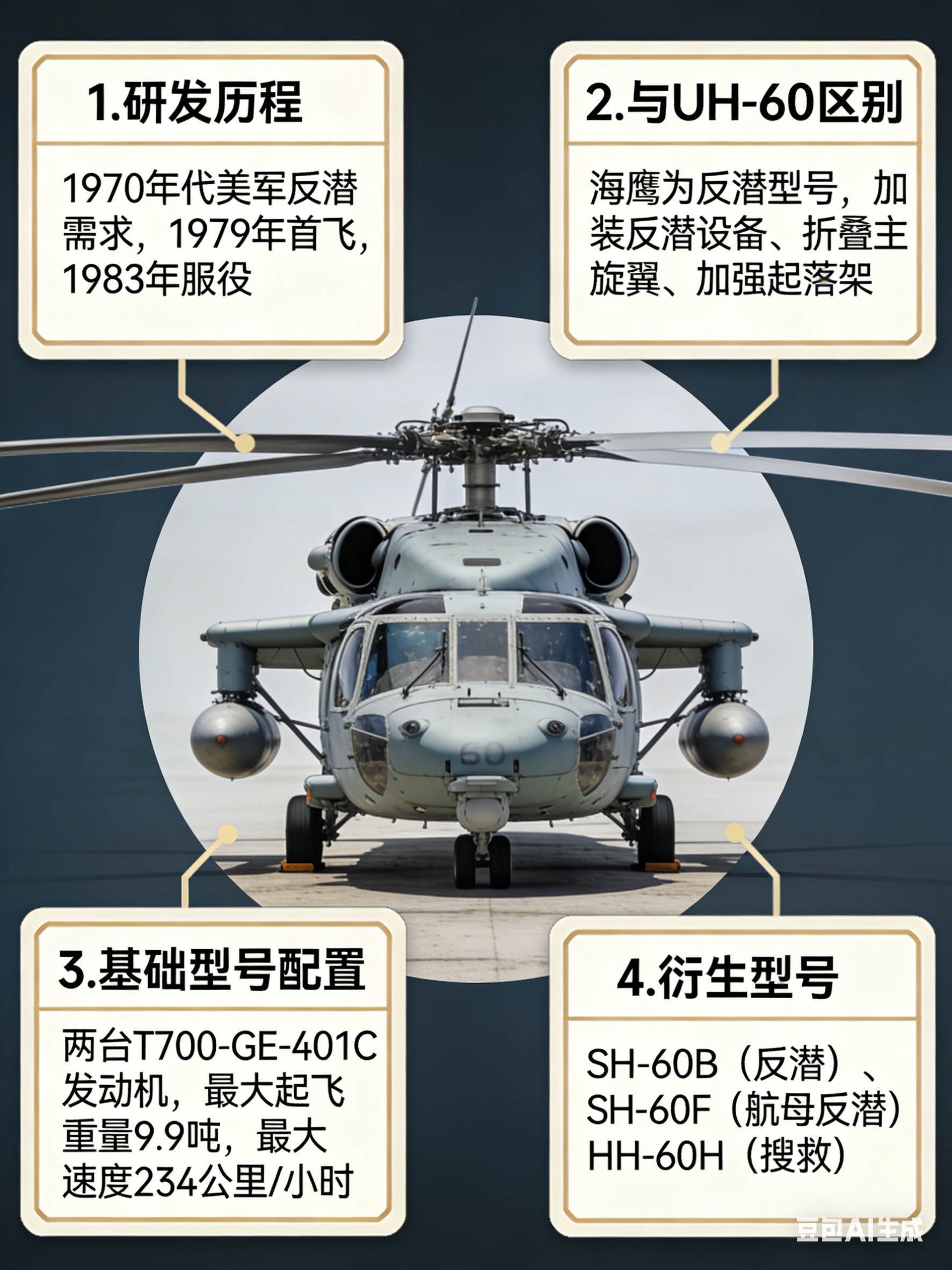 军事ai新视野SH-60“海鹰”直升机SH-60“海鹰”（Seahawk）直升