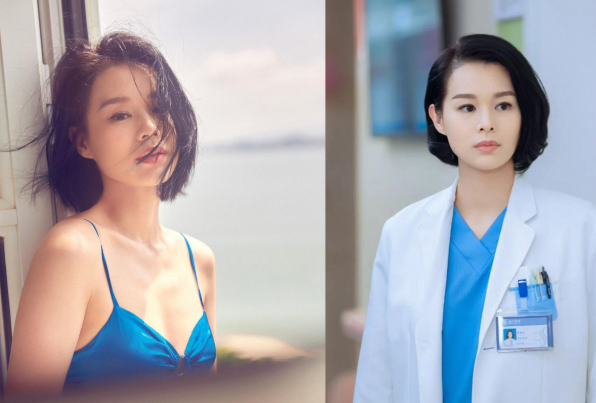 胡杏儿现身回应老公夜店传闻，蓝裙造型大秀身材