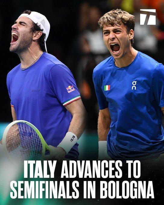 虽然缺少了辛纳和穆塞蒂，但是贝雷蒂尼和科博利的胜利，使意大利进入了戴维斯杯的