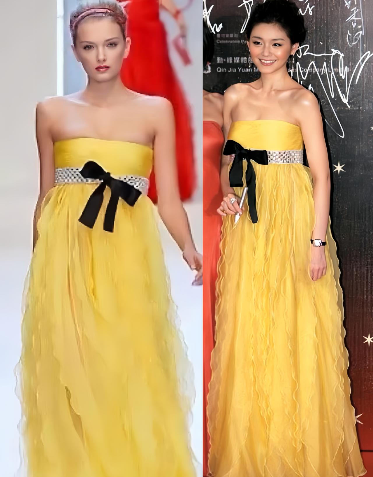 看大S穿超模同款的那些晚礼服，每套都特别漂亮、特别惊艳。虽然她没有T台模特那样高