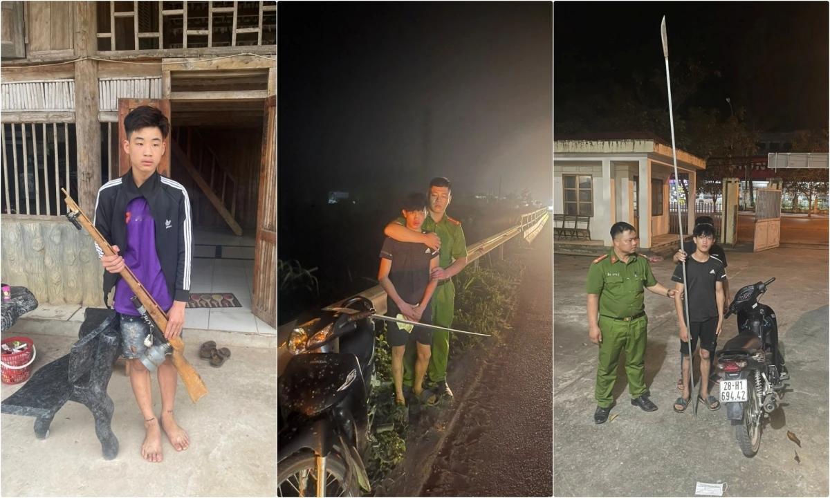 越南和平省数十名青少年持武器、枪支互相攻击和平省警方连续发现并阻止了数十名青少