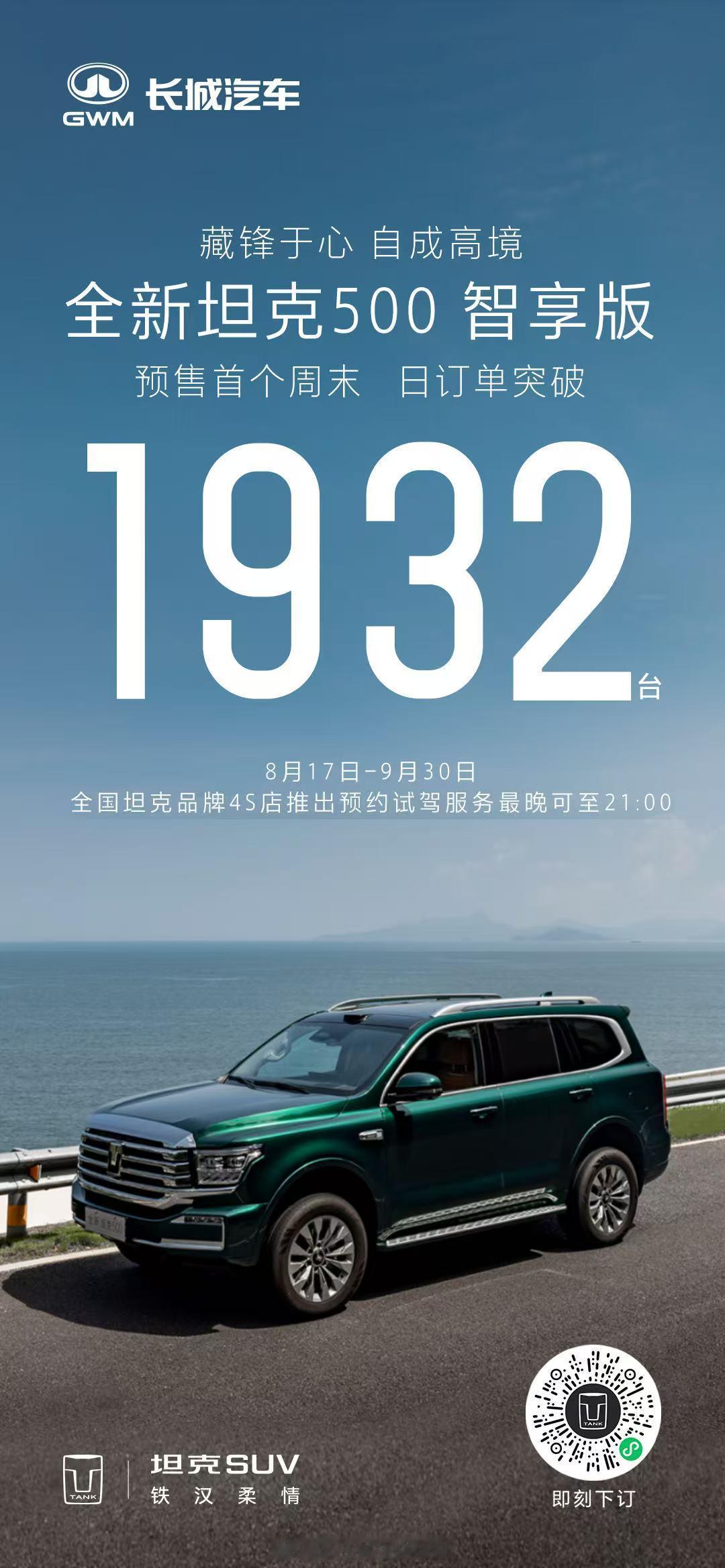 日订单接近2k，作为一台硬派越野车，这个数据真的很强了！为什么看起来数据还不错，