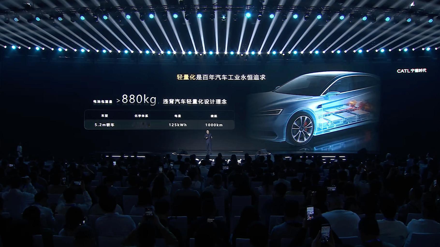宁德开喷铁锂超长续航，125kWh电池包要880kg，违背汽车轻量化设计
