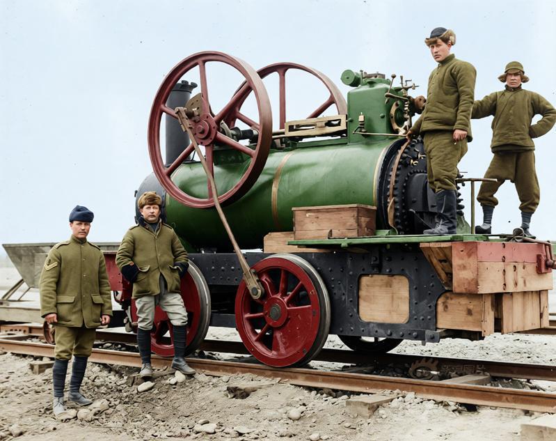 1881年，唐胥铁路上，这是中国工人自主制造的第一台蒸汽机车。1881年，为解