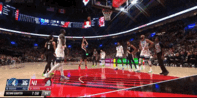 NBA生涯第一分！杨瀚森二次替补出场，挡拆顺下，接球即造兰德尔打手犯规，两次罚篮