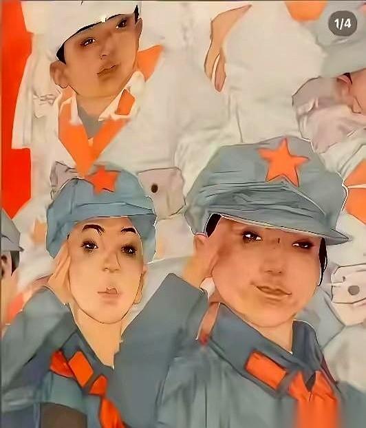 清华美院的博士，山东师大的教授。画了一组长征路上的红军。你猜画成啥样了？一个