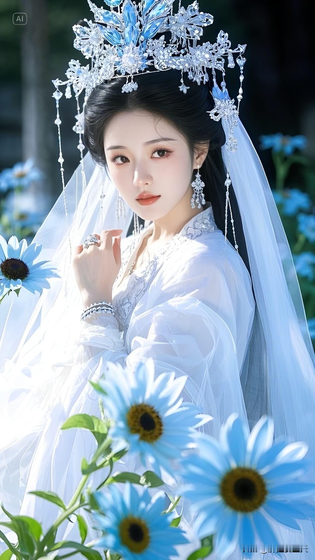 月下佳人，眉如远山含烟波，浅笑嫣然醉人眼。美女人像群