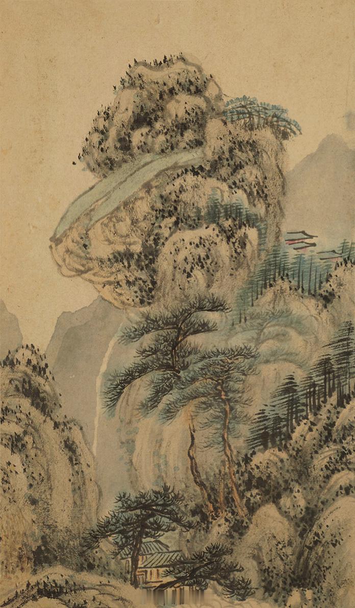 居节1561年作山水册册页（十开）题识：辛酉秋七月，吴趋居节。钤印：居节