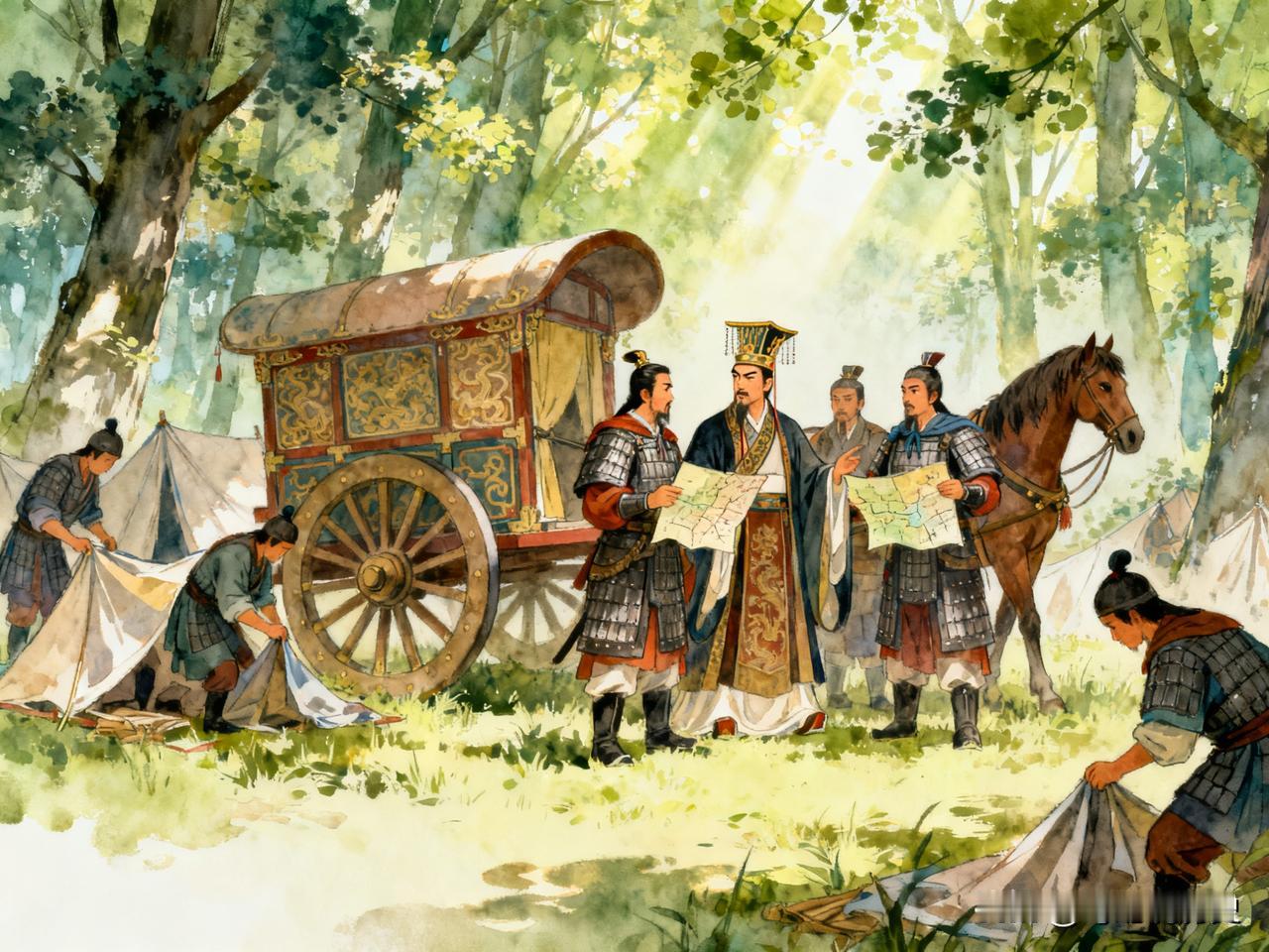 公元前632年四月，晋楚两军对峙于城濮。晋军大帐内，气氛凝重。六十六岁的晋文公重