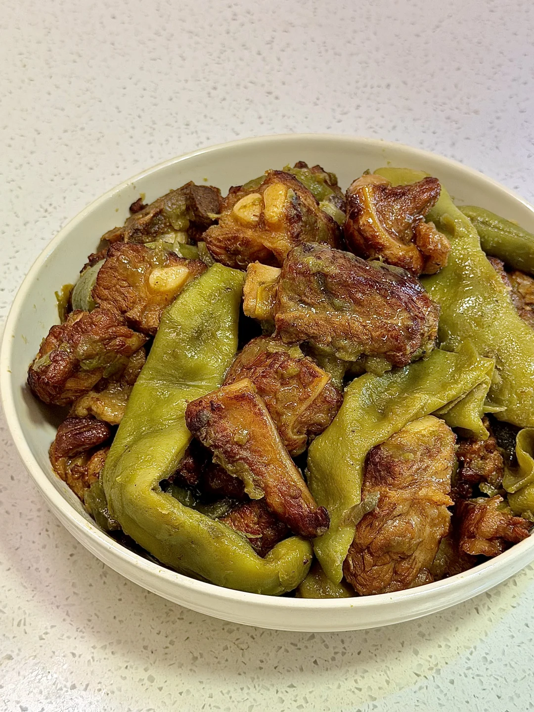 东北家庭做法～排骨炖豆角🫛