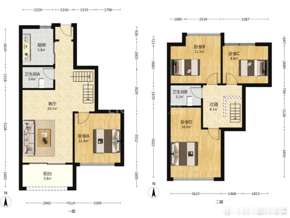 大东城这个复式户型，住起来还可以。
